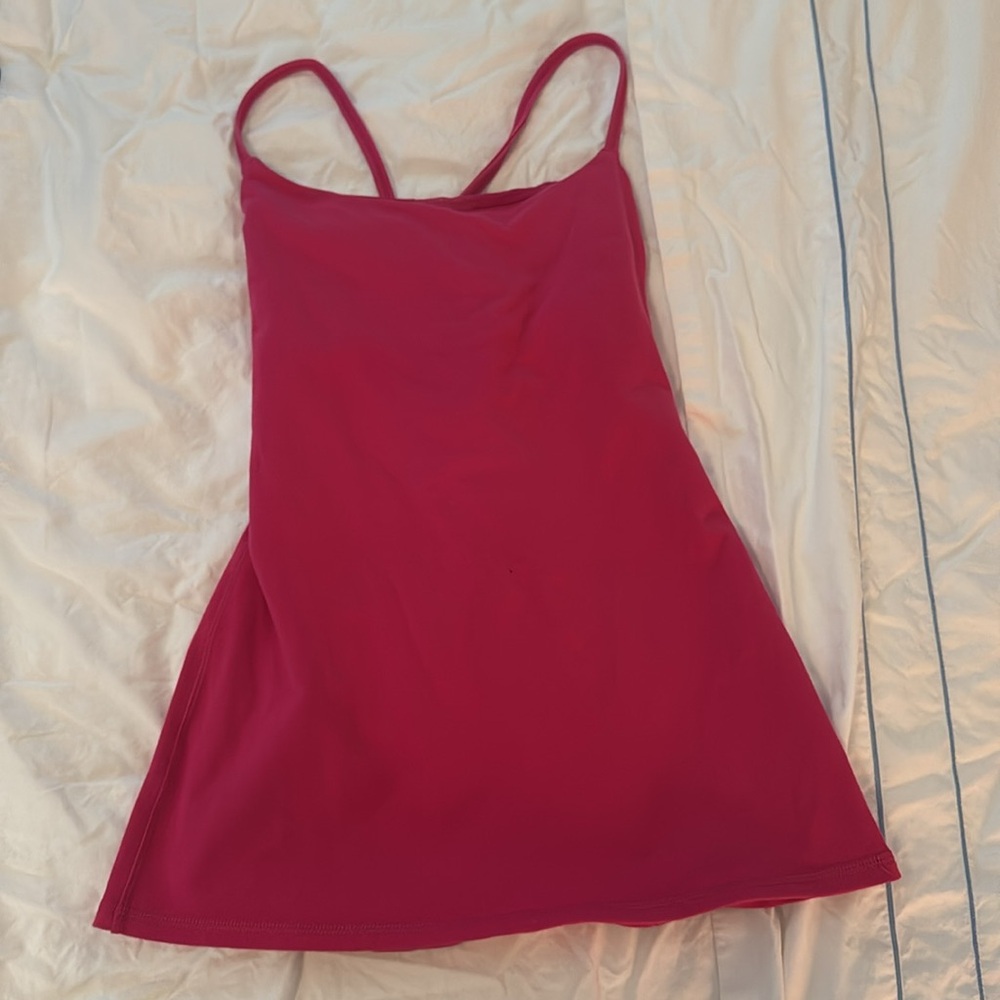 Fuscia lululemon criss cross back top